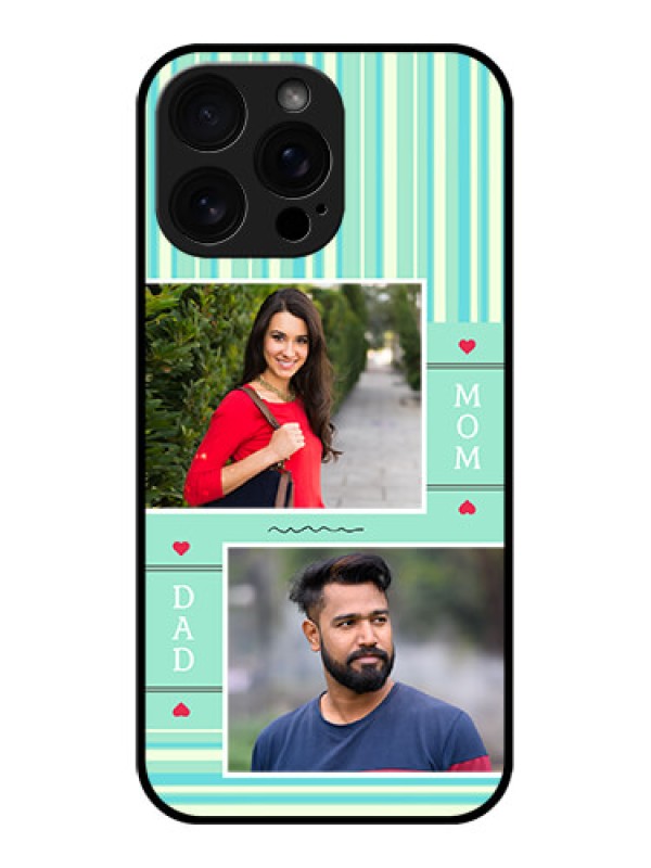 Custom iPhone 16 Pro Max Custom Glass Phone Case - Mom and Dad Pic Design