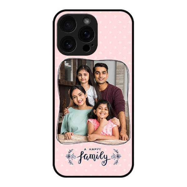 iPhone 16 Pro Max Custom Glass Phone Case - Family With Dots Design