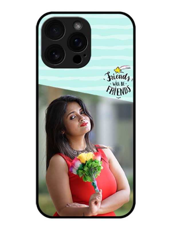 Custom iPhone 16 Pro Max Custom Glass Phone Case - Friends Picture Icon Design