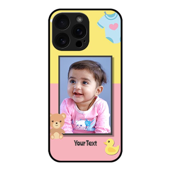 iPhone 16 Pro Max Custom Glass Phone Case - Kids 2 Color Design