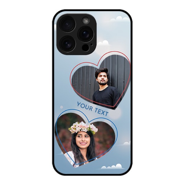 iPhone 16 Pro Max Custom Glass Phone Case - Blue Color Couple Design iPhone 16 Pro Max Custom Glass Phone Case - Blue Color Couple Design