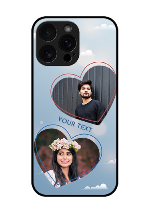 iPhone 16 Pro Max Custom Glass Phone Case - Blue Color Couple Design