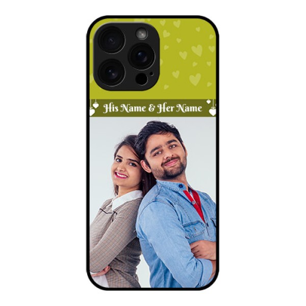 iPhone 16 Pro Max Custom Glass Phone Case - You and Me Heart Design