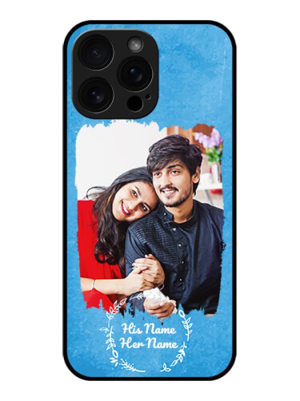 Custom iPhone 16 Pro Max Custom Glass Phone Case - Blue Color Vintage Design