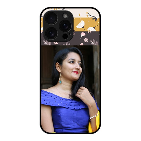 iPhone 16 Pro Max Custom Glass Phone Case - Stylish Floral Design