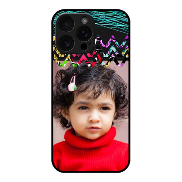 iPhone 16 Pro Max Custom Glass Phone Case - Neon Abstract Design