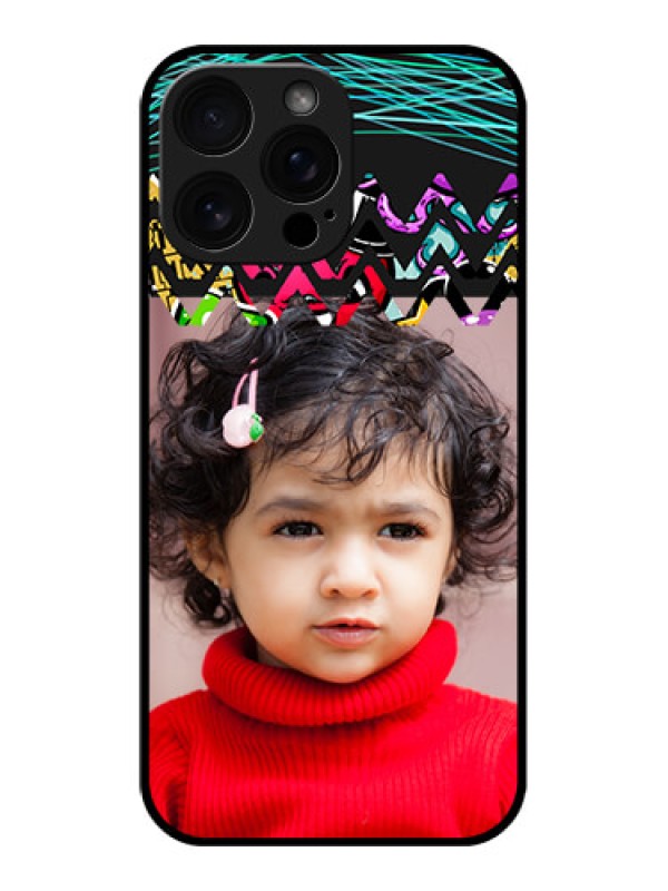 Custom iPhone 16 Pro Max Custom Glass Phone Case - Neon Abstract Design