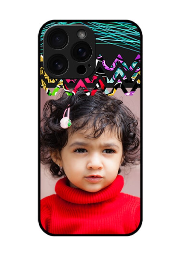 iPhone 16 Pro Max Custom Glass Phone Case - Neon Abstract Design