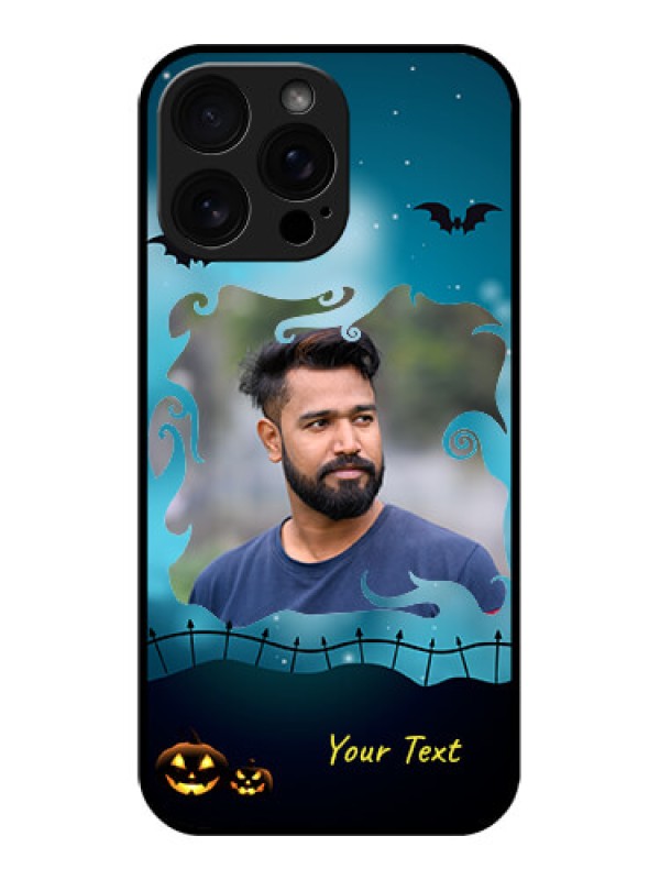 Custom iPhone 16 Pro Max Custom Glass Phone Case - Halloween Frame Design