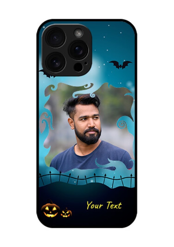 iPhone 16 Pro Max Custom Glass Phone Case - Halloween Frame Design