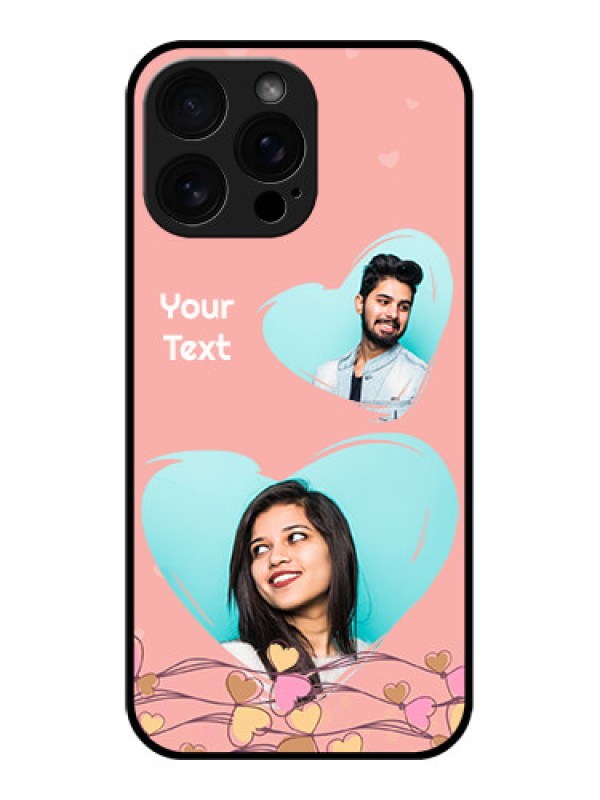 Custom iPhone 16 Pro Max Custom Glass Phone Case - Love Doodle Design