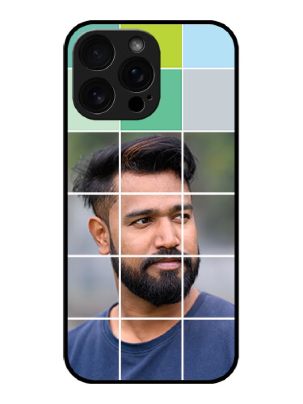 Custom iPhone 16 Pro Max Custom Glass Phone Case - With White Box Pattern