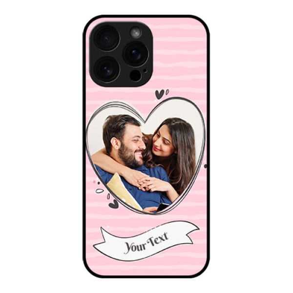 iPhone 16 Pro Max Custom Glass Phone Case - Vintage Heart Design