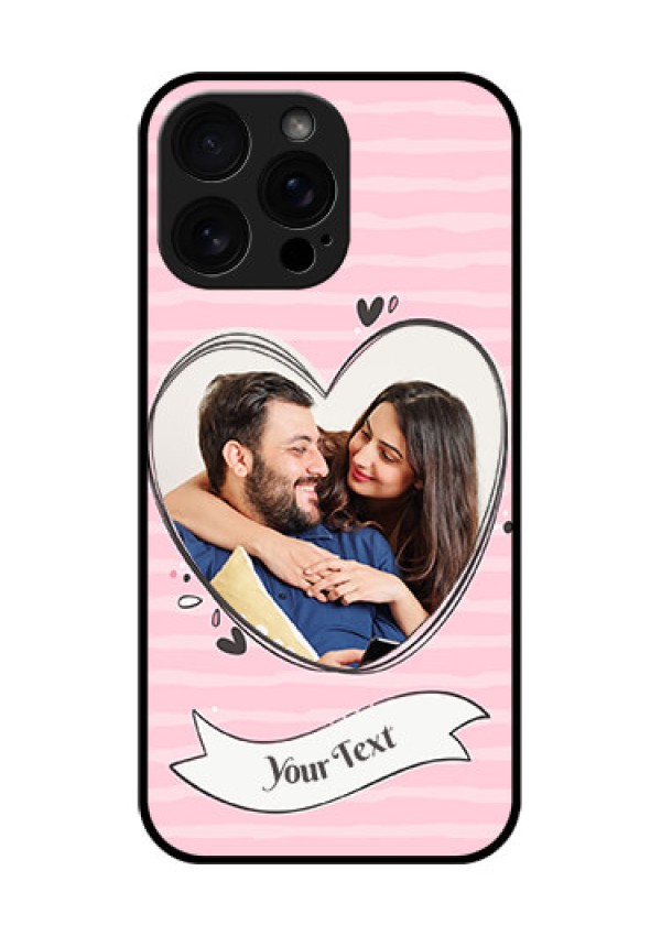 iPhone 16 Pro Max Custom Glass Phone Case - Vintage Heart Design