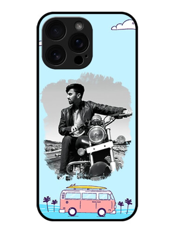 Custom iPhone 16 Pro Max Custom Glass Phone Case - Travel and Adventure Design