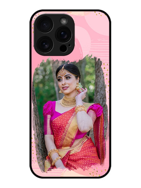 Custom iPhone 16 Pro Max Custom Glass Phone Case - Gold Glitter Splash Design