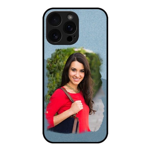 iPhone 16 Pro Max Custom Glass Phone Case - Grunge Line Art Design