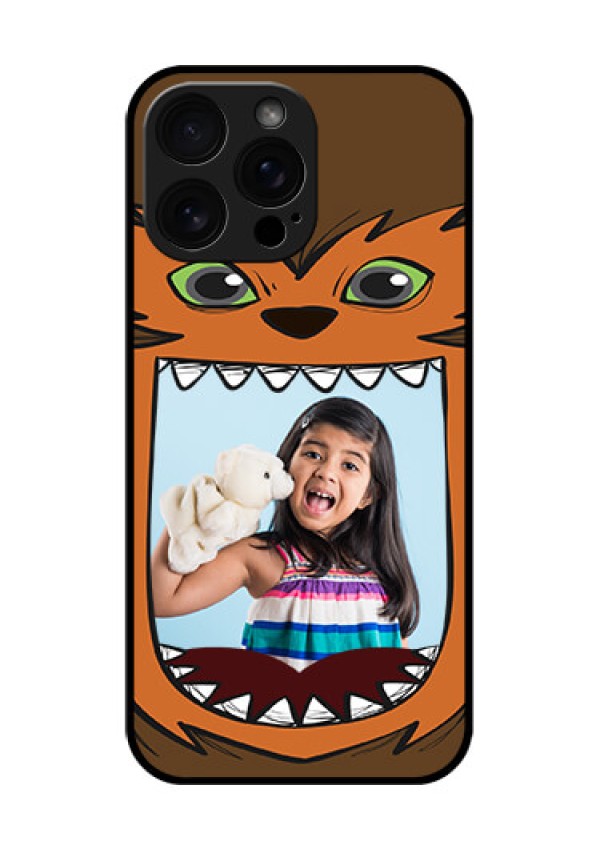 iPhone 16 Pro Max Custom Glass Phone Case - Owl Monster Back Case Design