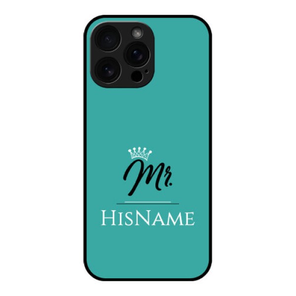 iPhone 16 Pro Max Custom Glass Phone Case - Mr With Name Design