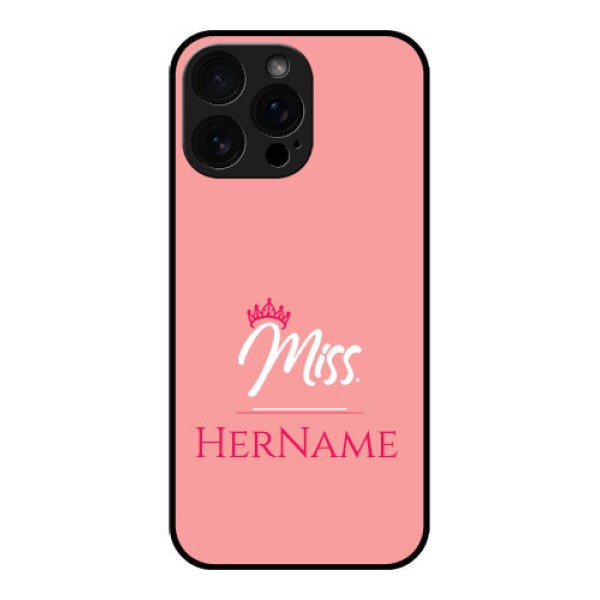 iPhone 16 Pro Max Custom Glass Phone Case - Mrs With Name Design