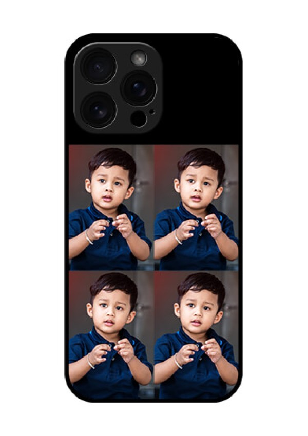 iPhone 16 Pro Max Custom Glass Phone Case - 4 Image Holder Design