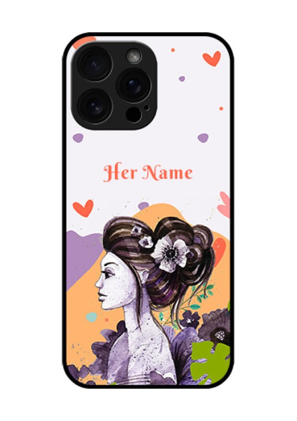 iPhone 16 Pro Max Custom Glass Phone Case - Woman And Nature Design
