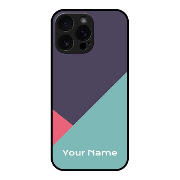 iPhone 16 Pro Max Custom Glass Phone Case - Tri Color Abstract Design