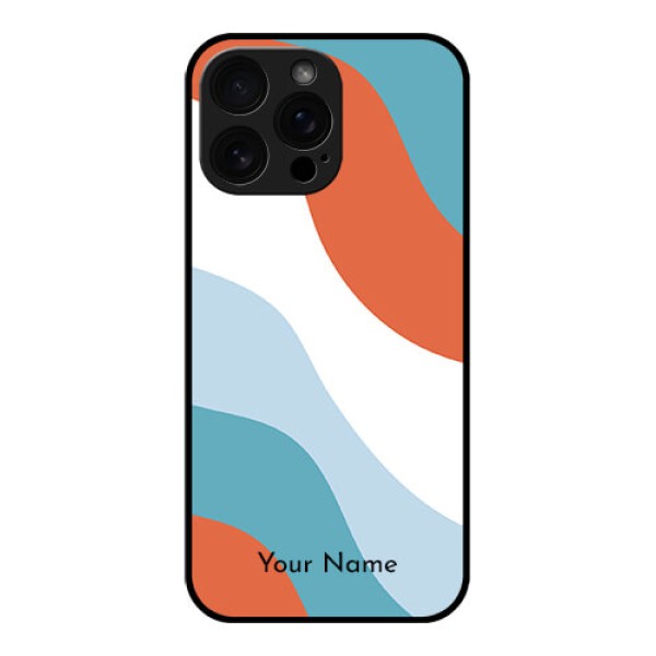 iPhone 16 Pro Max Custom Glass Phone Case - Coloured Waves Design