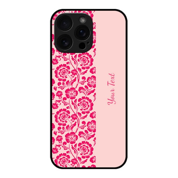 iPhone 16 Pro Max Custom Glass Phone Case - Attractive Floral Pattern Design