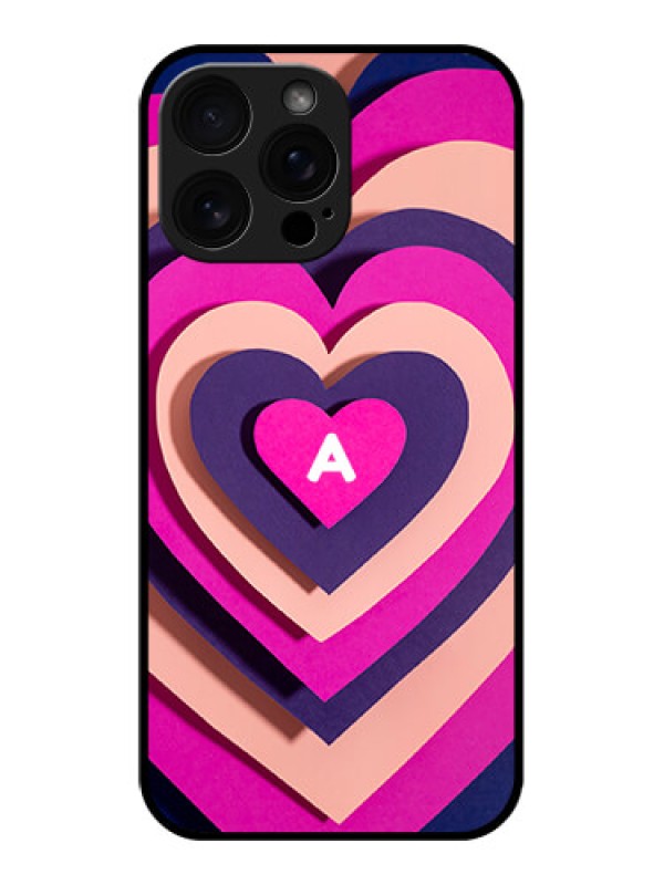 Custom iPhone 16 Pro Max Custom Glass Phone Case - Cute Heart Pattern Design