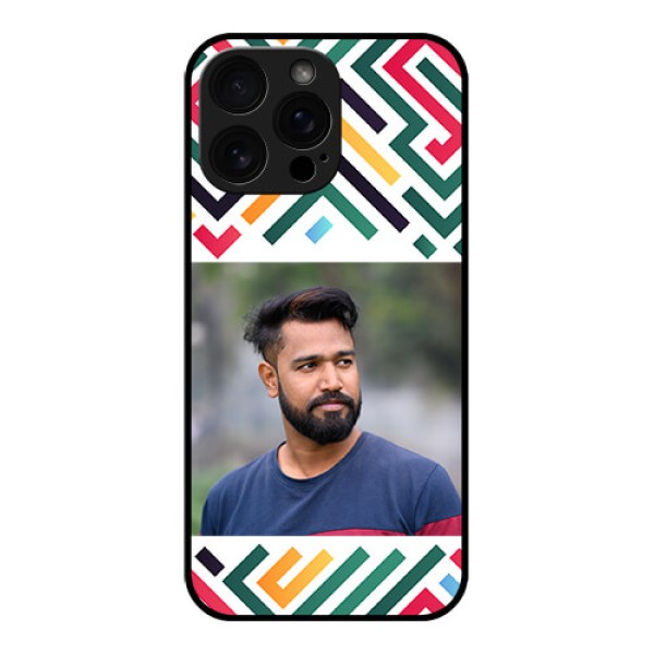 iPhone 16 Pro Max Custom Glass Phone Case - Colorful Maze Pattern Design iPhone 16 Pro Max Custom Glass Phone Case - Colorful Maze Pattern Design