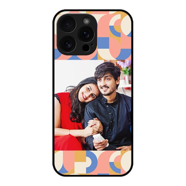 iPhone 16 Pro Max Custom Glass Phone Case - Semi - Circle Maze Pattern Design iPhone 16 Pro Max Custom Glass Phone Case - Semi - Circle Maze Pattern Design