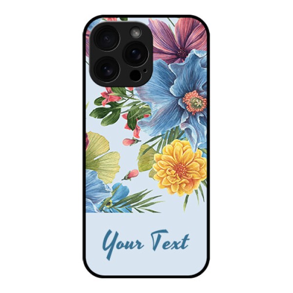 iPhone 16 Pro Max Custom Glass Phone Case - Stunning Watercolored Flowers Painting Design iPhone 16 Pro Max Custom Glass Phone Case - Stunning Watercolored Flowers Painting Design