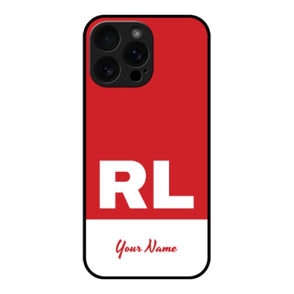 iPhone 16 Pro Max Custom Glass Phone Case - Dual Tone Custom Text Design iPhone 16 Pro Max Custom Glass Phone Case - Dual Tone Custom Text Design