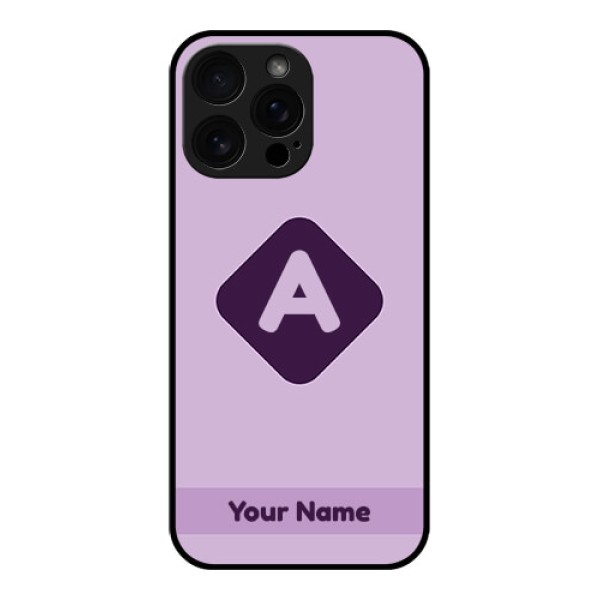 iPhone 16 Pro Max Custom Glass Phone Case - Custom Letter In Curved Badge Design iPhone 16 Pro Max Custom Glass Phone Case - Custom Letter In Curved Badge Design