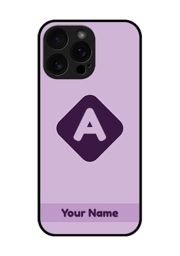 iPhone 16 Pro Max Custom Glass Phone Case - Custom Letter In Curved Badge Design