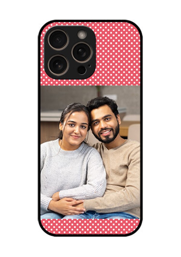 iPhone 16 Pro Custom Glass Phone Case - White Dotted Design