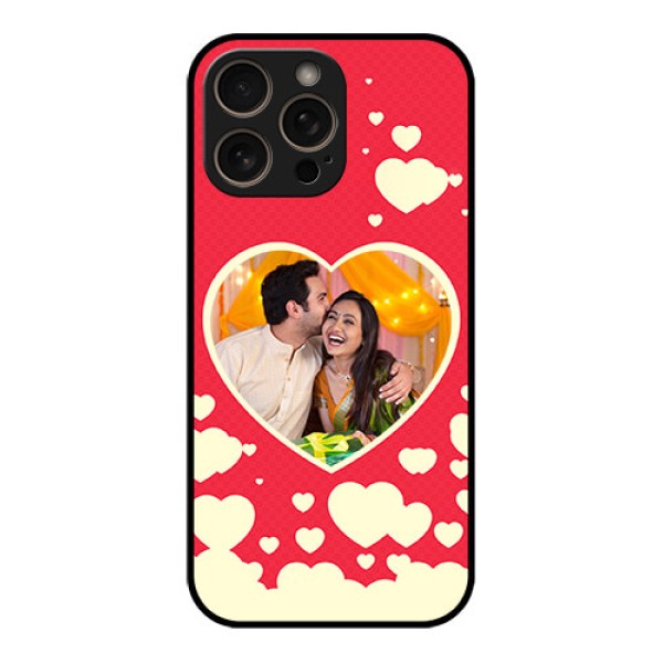 iPhone 16 Pro Custom Glass Phone Case - Love Symbols Phone Cover Design