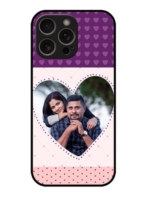 Custom iPhone 16 Pro Custom Glass Phone Case - Violet Love Dots Design