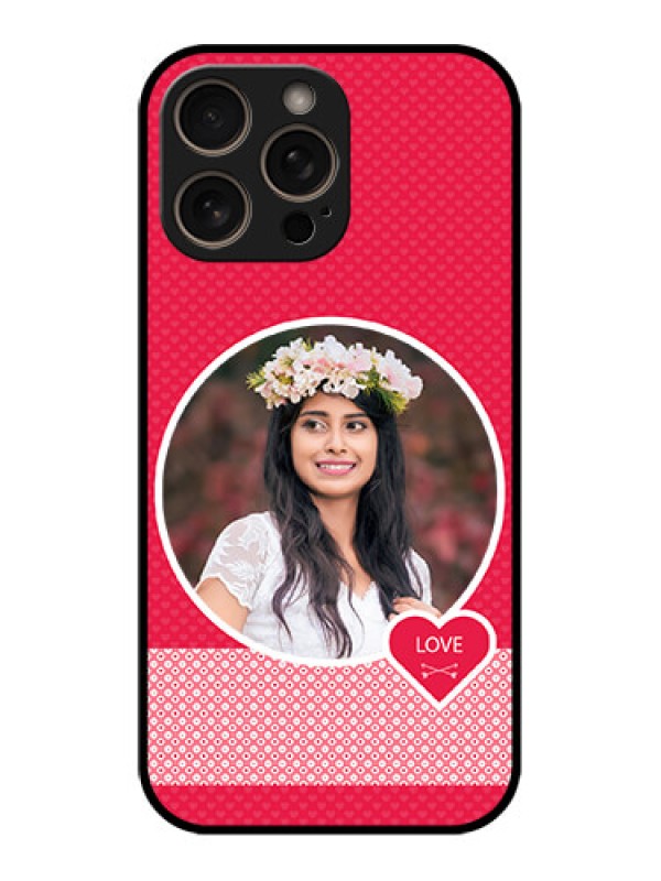 Custom iPhone 16 Pro Custom Glass Phone Case - Pink Color Pattern Design