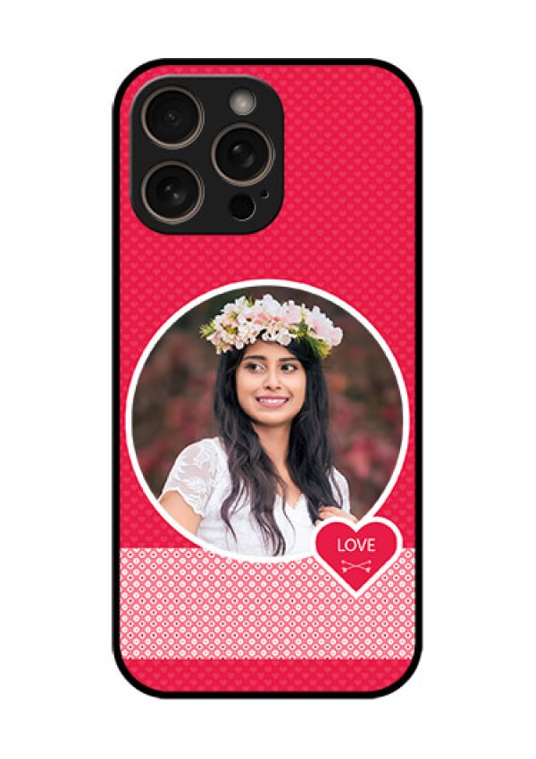 iPhone 16 Pro Custom Glass Phone Case - Pink Color Pattern Design