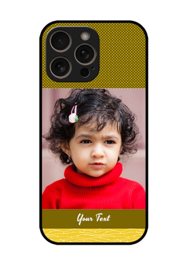 iPhone 16 Pro Custom Glass Phone Case - Simple Green Color Design