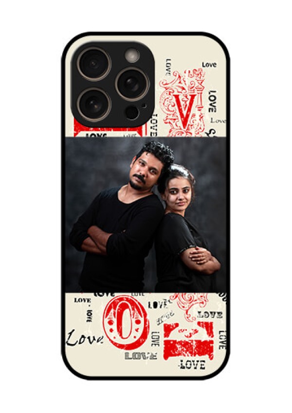 iPhone 16 Pro Custom Glass Phone Case - Trendy Love Design Case