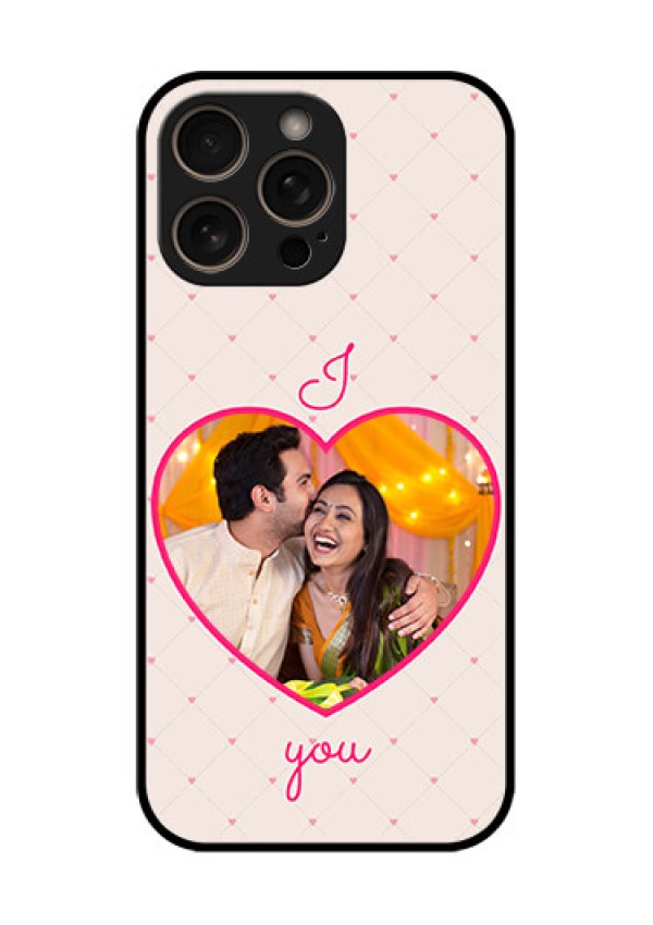 iPhone 16 Pro Custom Glass Phone Case - Heart Shape Design