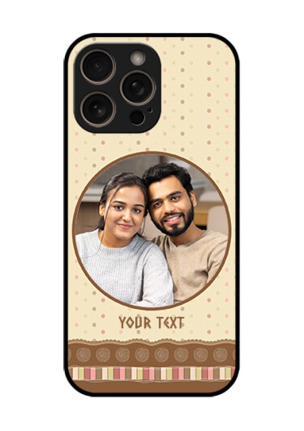 iPhone 16 Pro Custom Glass Phone Case - Brown Dotted Mobile Case Design