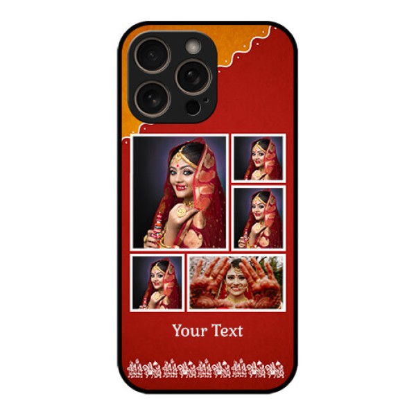 iPhone 16 Pro Custom Glass Phone Case - Wedding Pic Upload Design iPhone 16 Pro Custom Glass Phone Case - Wedding Pic Upload Design