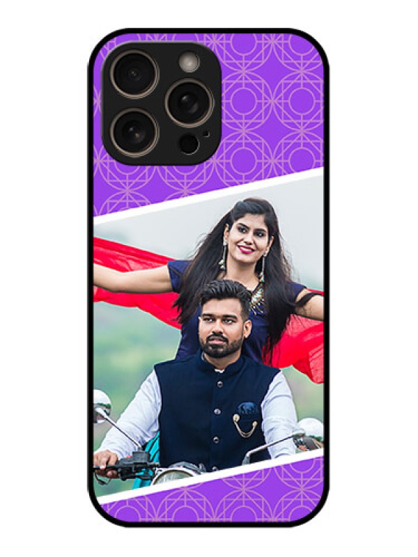 Custom iPhone 16 Pro Custom Glass Phone Case - Violet Color Pattern Design