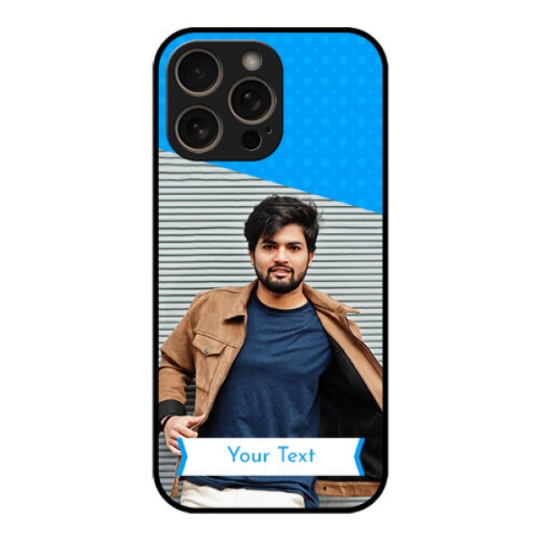 iPhone 16 Pro Custom Glass Phone Case - Simple Blue Color Design