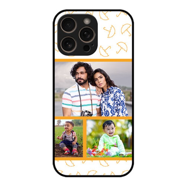 iPhone 16 Pro Custom Glass Phone Case - Yellow Pattern Design