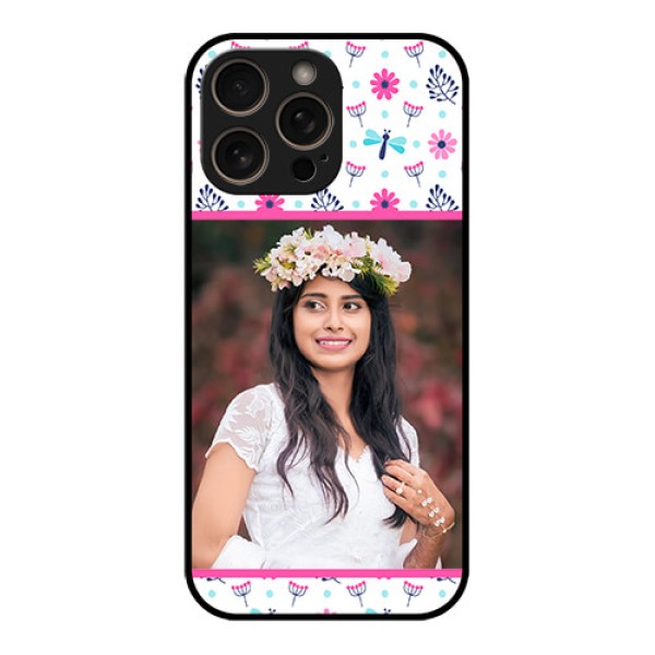 iPhone 16 Pro Custom Glass Phone Case - Colorful Flower Design